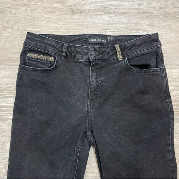LCW Jeans CLASSIC Skinny Fit Straight Black Jeans with Rhinestone details - Picture 3 of 6